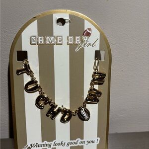 Game Day Girl Gold “Touchdown” Necklace w/ Football Charm | NEW